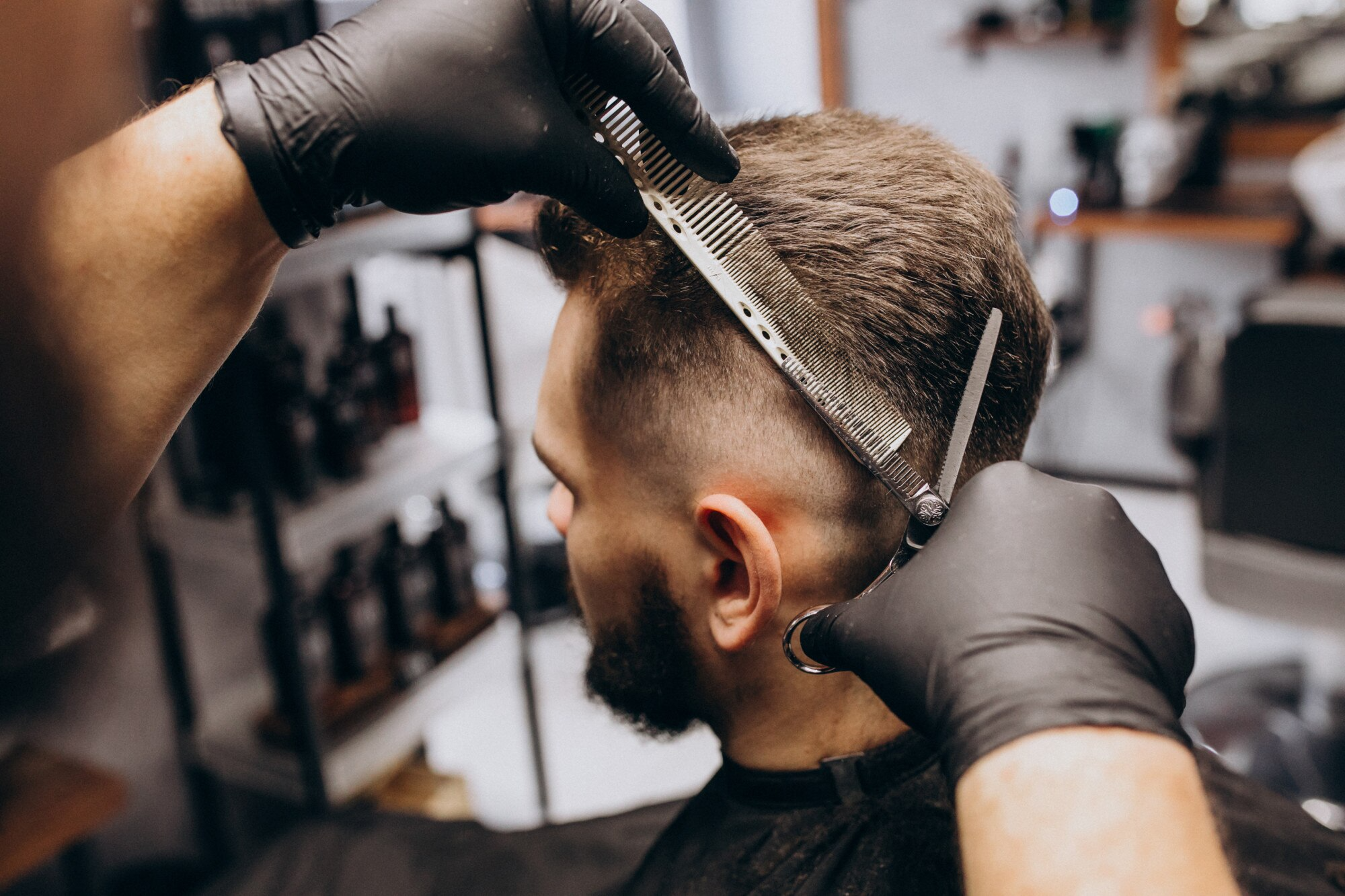 Guy getting a haircut